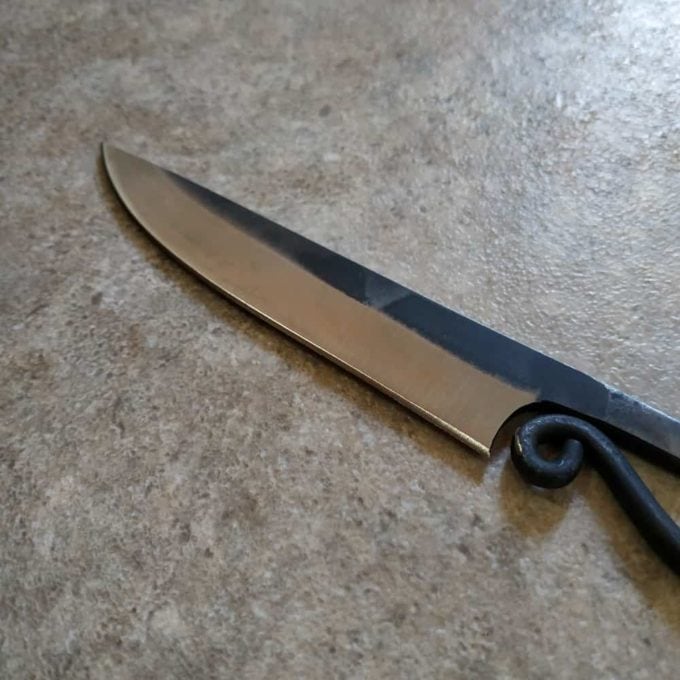 Forged medieval steak knife blade