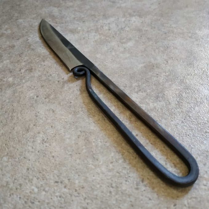 Forged medieval steak knife handle
