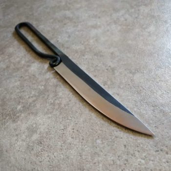 Forged medieval steak knife blade tip