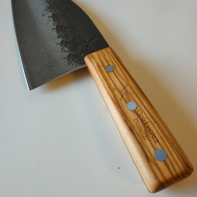 engraved olive tree wood handle
